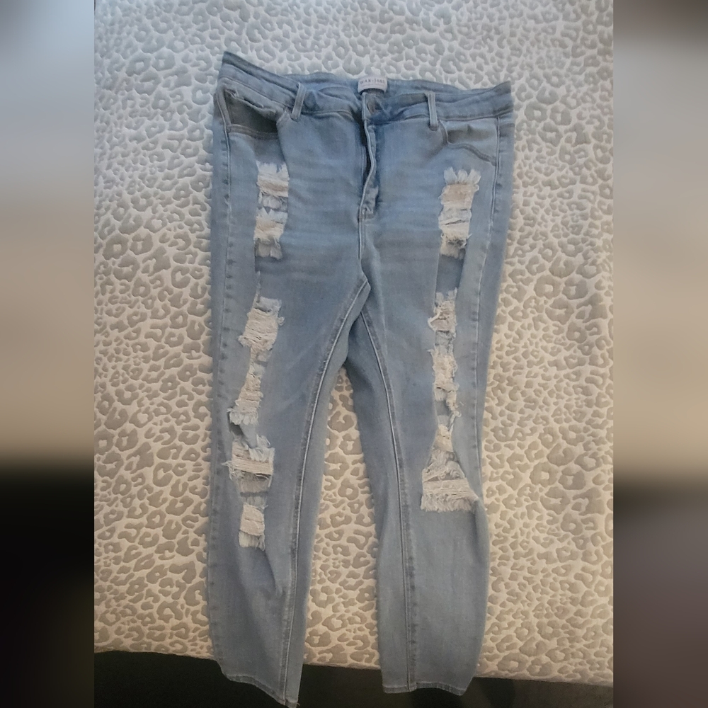 Wax Jean Women's Ripped Light Blue Skinny Jeans